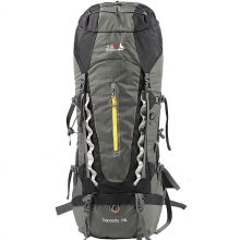 Breathable Oxford Black Camping Backpack Blue Wear Resistance 70 L Backpacking Rucksack