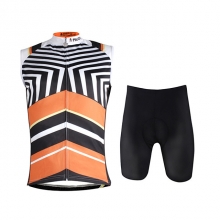 Micro Elastic Black Orange Road Cycling Kit Men Cycling Jersey with Shorts