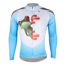 Men Winter Custom Bike Jerseys Stretchy Blue and White Yellow Red Frog Best Cycling Jerseys