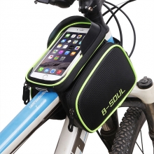 Carbon Fiber TPU Terylene Blue Bike Phone Bag Red Touch Screen Full Frame Bag