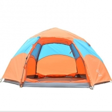 Four person Windproof Automatic Tent Rain Waterproof Automatic Orange Double Layer Tent