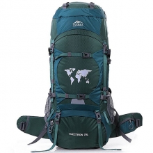 80 L Dark Green High Capacity Backpacking Rucksack Wear Resistance Nylon Mineral Green Hiking Packs