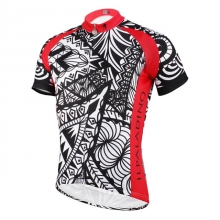 Breathable Men Short Sleeve Cycling Shirts Black Red Cycling Tops