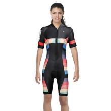 Polyester Women Short Sleeve Cycling Wear Black Triathlon Tri Cheap Cycling Kits
