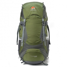 60 L Blue High Capacity Hiking Backpack Wear Resistance Nylon Yellow Trekking Backpack