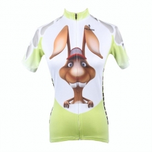 Elastane Animal Cartoon Rabbit Bunny Bike Shirts Women Short Sleeve Bicycle Jerseys
