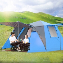 Four person Orange Breathable Family Tent Sunscreen Automatic Blue Automatic Tent