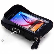 1 L Black-Red Reflective Top Tube Phone Bag Touch Screen EVA Black Bicycle Touring Bags