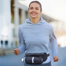 Grey Sweat-Wicking Hiking Waist Bag Lightweight Nylon Black Hiking Backpack