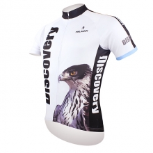 Moisture Wicking Men Short Sleeve Road Cycling Clothing Black White Eagle Cycling Jersey
