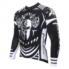 Pocketed Winter Men Thermal Long Sleeve Cycling Jersey Skull Cheap Cycling Clothing