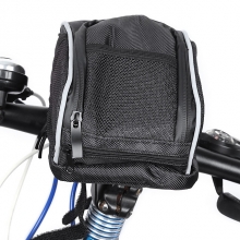 1.5 L Reflective Rain Cover Large Capacity Oxford Cloth Black Bicycle Handlebar Bag