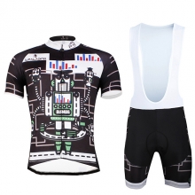 Short Sleeve Unisex Bib Shorts UV Resistant Black Cheap Cycling Kits