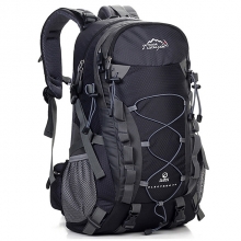 40 L Yellow High Capacity Hiking Backpack Wear Resistance Nylon Black Trekking Backpack