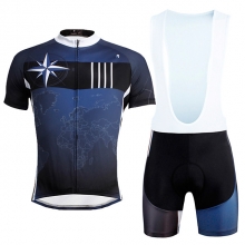 Dark Blue Nature Cool Cycling Kits Men Cycling Suit with Bib Shorts