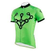 Short Sleeve Men Mtb Jersey Polyester Green Back Cool Cycling Jerseys