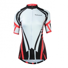 UV Resistant Women Best Cycling Jerseys White Geometic Back Cycling Jersey Sale