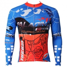 Pocketed Blue Cycling Jersey Men Winter Lining Fleece Thermal Long Sleeve Bike Shirts