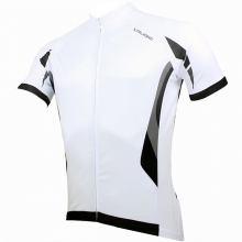 Polyester Men Short Sleeve Biking Jersey White Patchwork Cycling Outfits