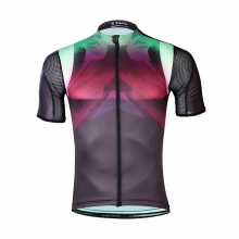 Elastane Men Short Sleeve Cycling Jersey Brown Gradient Cycling Clothes