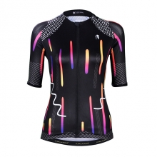 Ultraviolet Resistant Black Gradient Bike Jersey Sale Women Short Sleeve Cycling Jersey