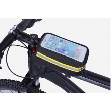 PVC Terylene Black Bike Phone Bag Orange Touch Screen Handlebar Camera Bag
