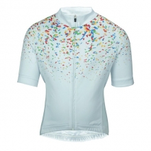 Short Sleeve Girls' Cool Cycling Jerseys Ultraviolet Resistant White Floral Botanical Mtb Jerseys