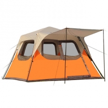 7 person Windproof Family Tent Rain Waterproof Poled Orange Cabin Tent