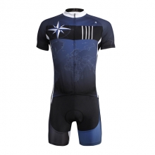 Men Cycling Jersey Elastane Dark Blue Custom Cycling Kit with Shorts