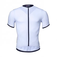 Short Sleeve Men Cycling Outfits Stretchy White Road Cycling Jersey