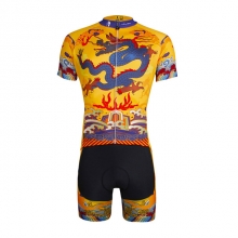 Men Cycling Suit High Elasticity Yellow Dragon Best Cycling Kits with Shorts