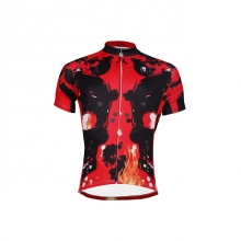 UV Resistant Red Back Cycling Jersey Men Short Sleeve Road Bike Jersey
