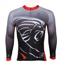 Men Winter Lining Fleece Thermal Cycling Jersey Ultraviolet Resistant Black Cycling Clothes