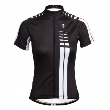 Ultraviolet Resistant Black Bike Jersey Short Sleeve Women Custom Cycling Jersey