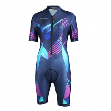 Short Sleeve Women Cycling Suit UV Resistant Triathlon Tri Purple Coverall Cycling Jersey Kits