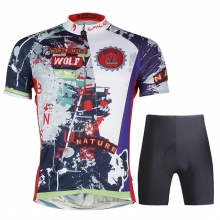 Quick Dry Black Graffiti Pro Team Cycling Kits Men Short Sleeve Cycling Suit with Shorts