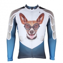 UV Resistant White Cycling Shirts Men Winter Lining Fleece Thermal Long Sleeve Bike Jersey