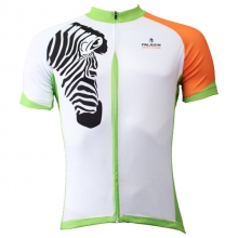 Elastane Men Short Sleeve Zebra Cycling Jersey White Back Bicycle Jerseys