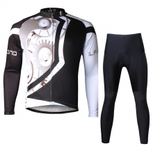 Black Gear Cycling Team Kits Men Winter Fleece Cycling Jersey with Tights
