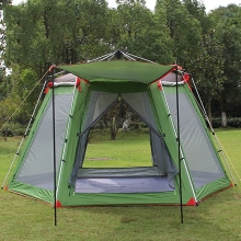8 man Windproof Family Tent Wearable Poled Green Waterproof Tent
