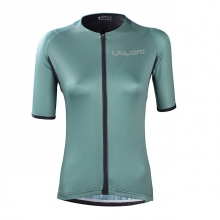 Short Sleeve Women Cycling Clothes UV Resistant Green Cycling Jersey