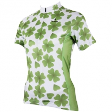 Micro Elastic Women Short Sleeve Cycling Wear Green Back Cycling Shirts