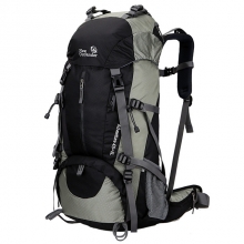 50 L Red High Capacity Trekking Backpack Wear Resistance Nylon Mesh Black Hiking Backpack