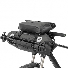 Large Capacity TPU Nylon Dark Grey Bike Bag Black ( Reflective Handlebar Camera Bag
