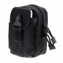 Nylon Mud Color Waist Bag / Waist pack Black Comfortable 2 L Military Tactical Backpack
