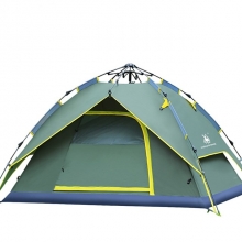 4 Man Blue Mountaineering Automatic Tent Army Green Double Layer Tent