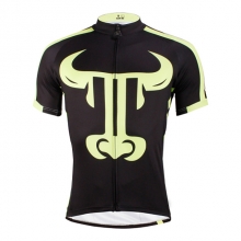 Quick Dry Men Short Sleeve Custom Bike Jerseys Black Yellow Best Cycling Jerseys