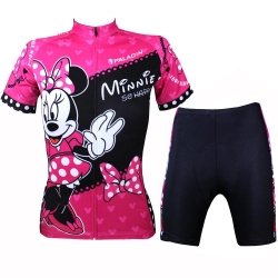 Quality Minnie Mouse Short Sleeve Cycling Sets with Padded Pants