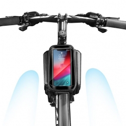 Touch Screen EVA PU TPU Black Cycling Bags For Road Bike Hardshell 1.2 L Bike Phone Bag