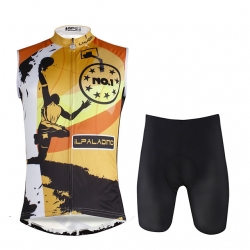 Elastane Black Orange Painting Cycling Kit Men Cycling Wear with Padded Shorts